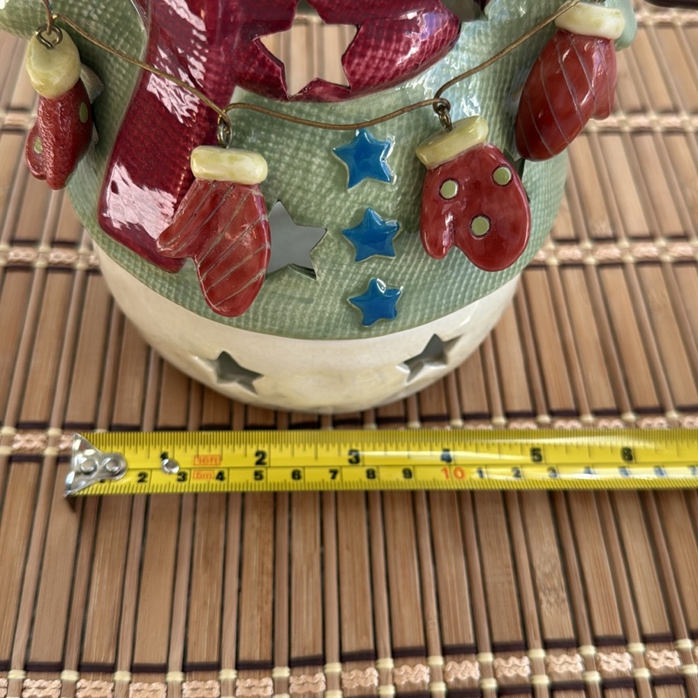 Vintage Kohl’s 9” Ceramic Tea Light/ Electric Candle - Snowman Candle Holder - Picture 9 of 9